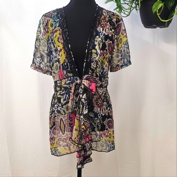 CAbi Multicolor Floral Tunic Top Size S - Picture 1 of 4